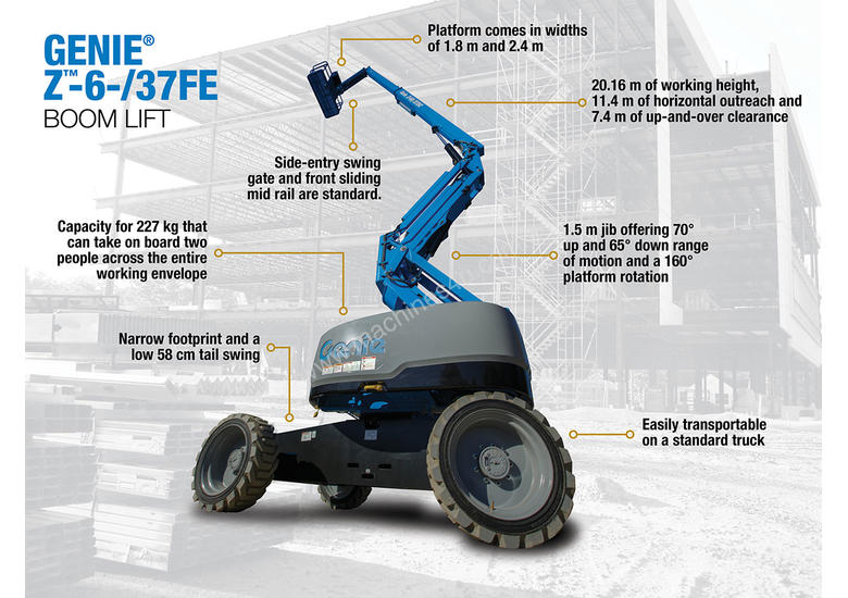 caption Genie Z60/37FE 60ft Electric Knuckle Boom Lift – Efficient Electric Power & High Reach!
