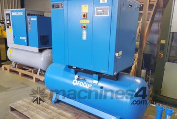 FOCUS 3in1 15kw. BOGE S40 30kw. PILOT 15kw $1500. PILOTAIR 22kw $7450. COMPAIR 45kwVSpd +Dryer +Tank