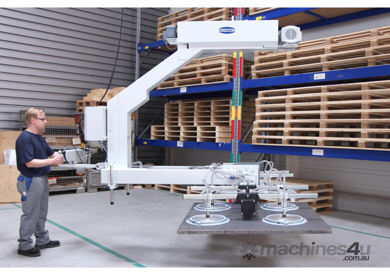 caption 500kg VacuMaster for handling & loading sheet steel.