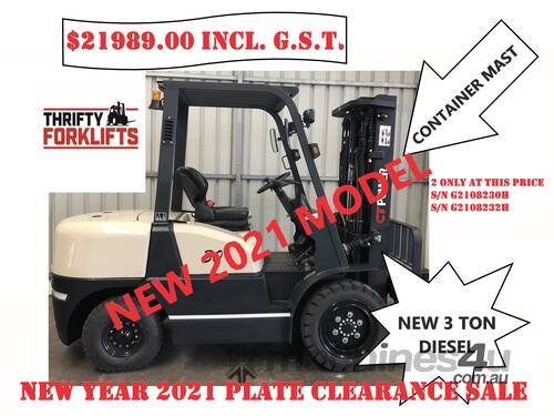 CT POWER FD30 3 TON 3000 KG CAPACITY DIESEL CONTAINER MAST FORKLIFT 2021 PLATE CLEARANCE 