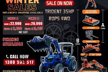 TRIDENT WINTER SALES 35HP 4WD CANOPY TRACTOR WITH 4IN1 BUCKET COMBO DEAL 3 YEARS WARRANTY