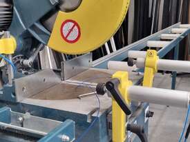 Brobo TNF115 240v Aluminium Drop Saw & Feed Roller Conveyors - picture0' - Click to enlarge