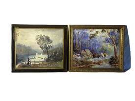 QTY 2 X LANDSCAPE PAINTING & PRINT - picture0' - Click to enlarge