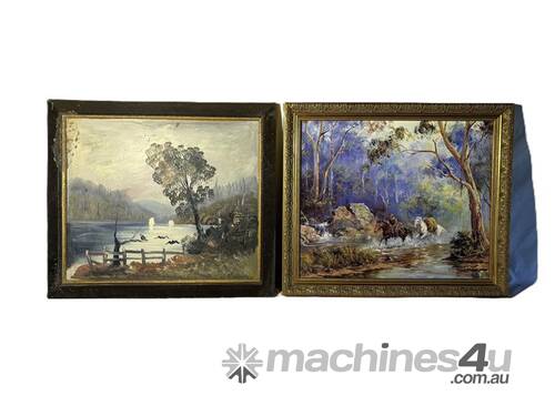 QTY 2 X LANDSCAPE PAINTING & PRINT