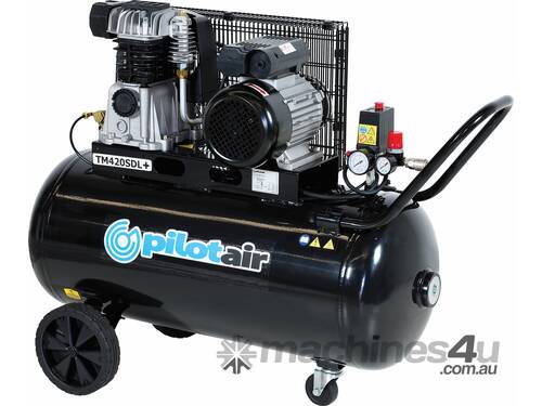 TM420SDL+ Plus Series Reciprocating Air Compressor, 100L, 256L/Min fad, 15Amp plug