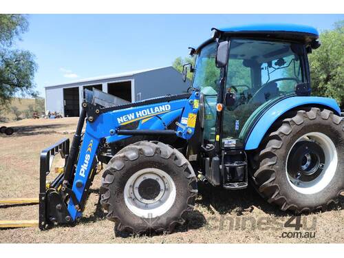 caption New Holland T.475s Tractor Including 4 way Bucket, pallet forks & hay forks
