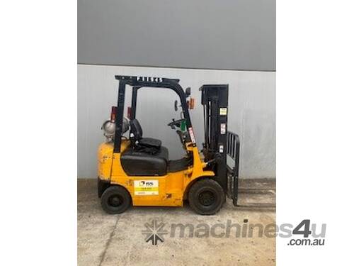 caption Forklift Gas powered container entry