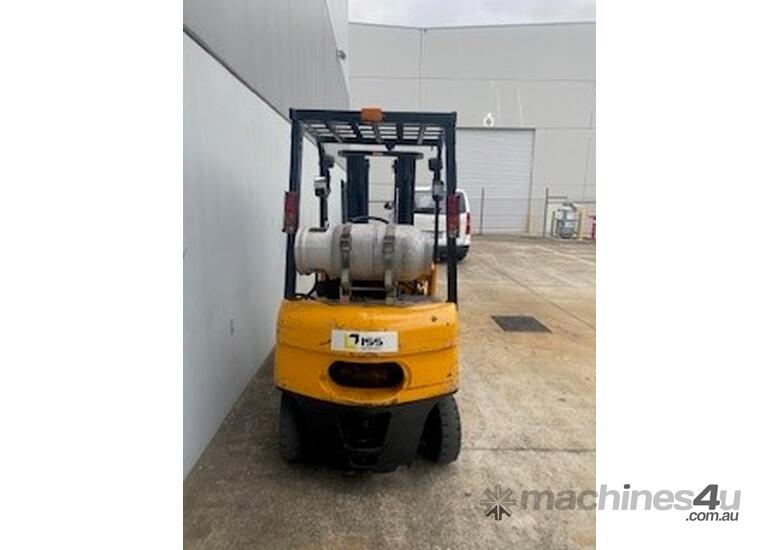 caption Forklift Gas powered container entry
