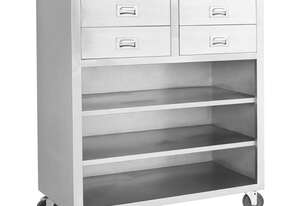 Ms116 Mobile Cabinet With 4 Drawers And 3 Shelves