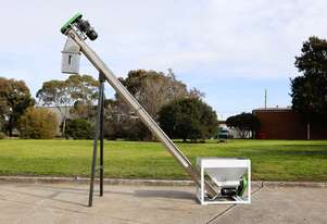 Stainless Steel Hopper Auger Screw Feeder Conveyor - 2.6m high