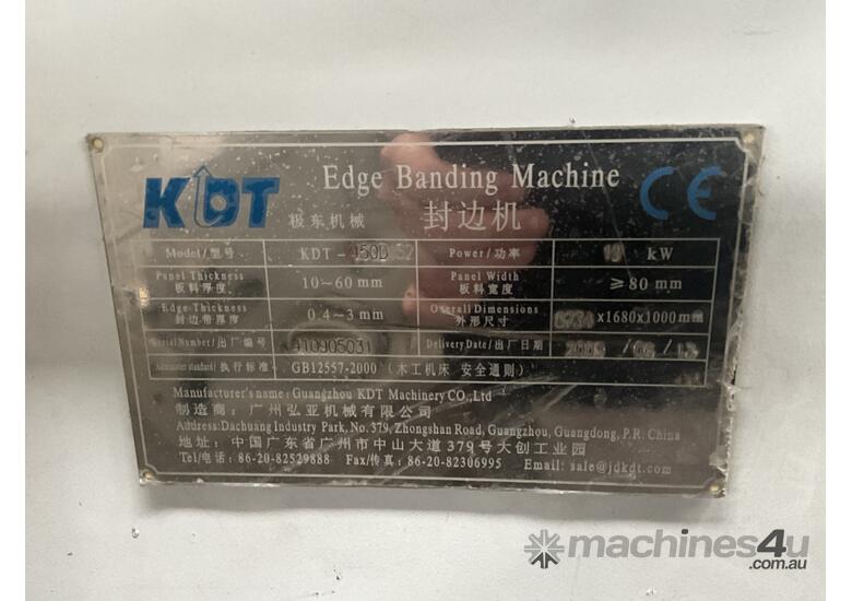 1x KDT Edge Banding Machine - Model KDT-450DJ22 (2009)