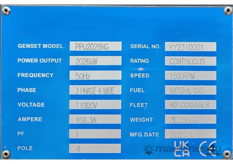 MTU 16V4000L64F Natural Gas Generators 