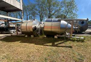 8 x 15,000L Stainless Steel Tanks | 2.75m Dia | Tri-Clover Ports | 3.5T Each