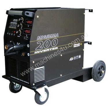 Wheel-mounted Uni-Mig MIG-TIG-MMA 200amp Inverter