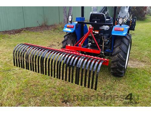 WHM 5' (150cm) Stick Rake – Versatile Landscape Rake for Yard Cleanup, Gravel Spreading, and Soil Co