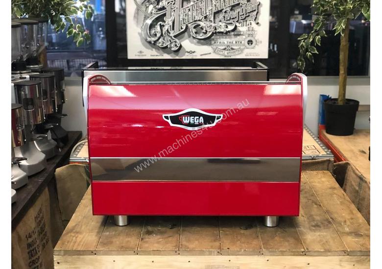 Click to view full size photos WEGA POLARIS TRON 2 GROUP RED ESPRESSO COFFEE MACHINE NEW