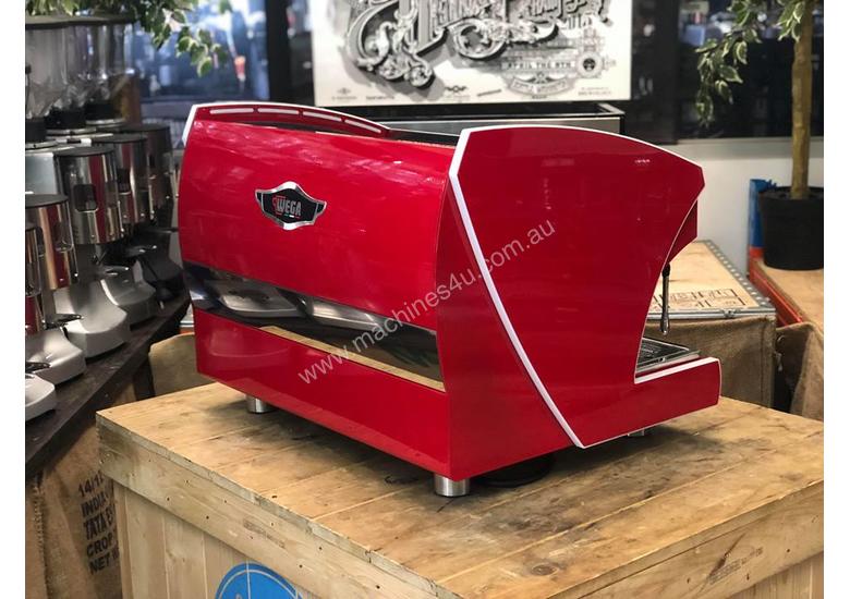 Click to view full size photos WEGA POLARIS TRON 2 GROUP RED ESPRESSO COFFEE MACHINE NEW