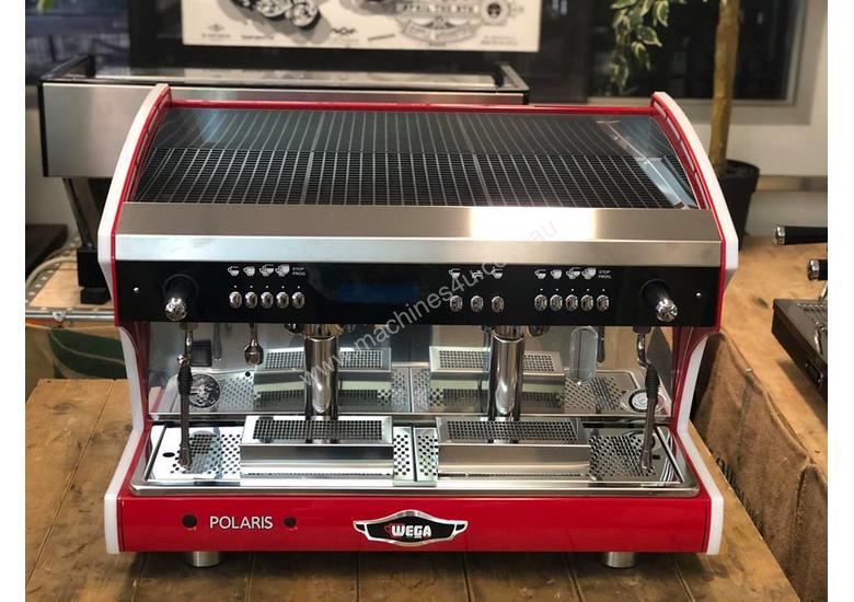 Click to view full size photos WEGA POLARIS TRON 2 GROUP RED ESPRESSO COFFEE MACHINE NEW