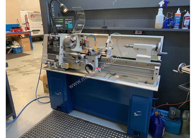caption Hafco Metalmaster AL-960B Lathe with DSRO and cabinet stand