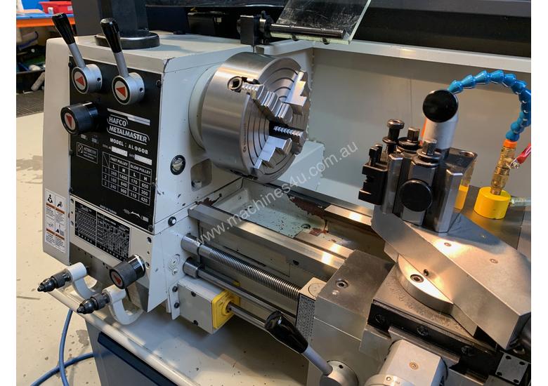 caption Hafco Metalmaster AL-960B Lathe with DSRO and cabinet stand