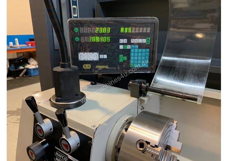 caption Hafco Metalmaster AL-960B Lathe with DSRO and cabinet stand