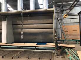 Three stainless steel spray booths with overhead chain & floor carriage conveyors & heated section - picture0' - Click to enlarge