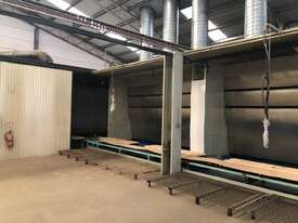 Three stainless steel spray booths with overhead chain & floor carriage conveyors & heated section - picture1' - Click to enlarge