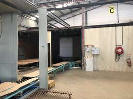 Three stainless steel spray booths with overhead chain & floor carriage conveyors & heated section - picture2' - Click to enlarge