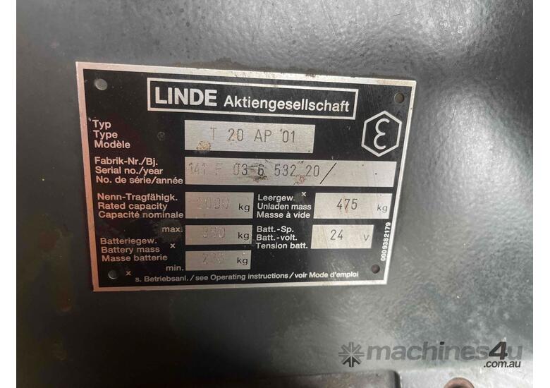caption Linde 2 Tonne Pallet Truck For Sale