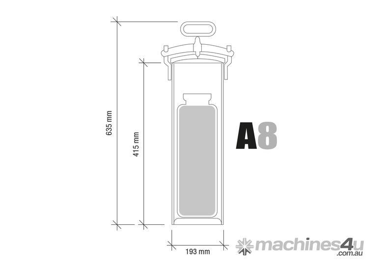 caption 8Kg Glue Feeder Tank for PVA with 1 x 0002 Nozzle Series A8 9001 by Pizzi