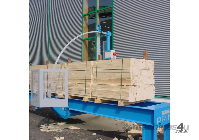 caption Prinz MOBILCUT STATE LINE Positioning Saw with Package Frame to Cut Stationary Packages