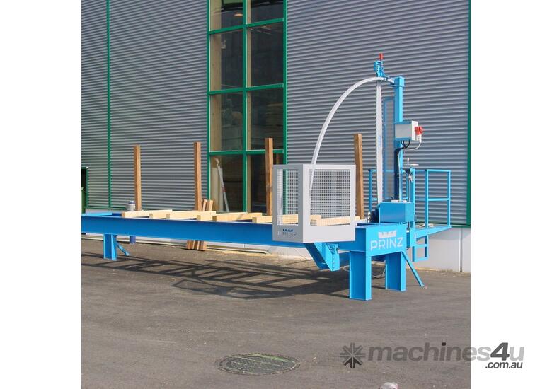 caption Prinz MOBILCUT STATE LINE Positioning Saw with Package Frame to Cut Stationary Packages
