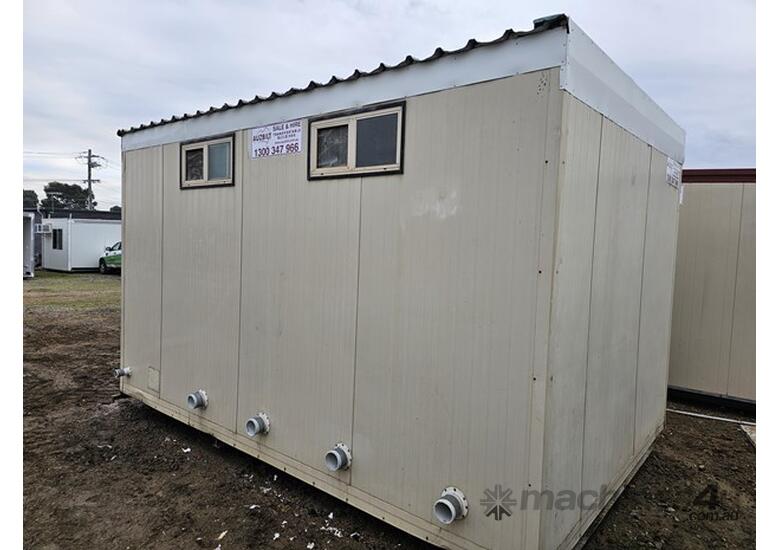 caption Auzbilt Ex Hire Compliant Switchboard Male Portable Toilets: 4.8m x 3m, Pre-Owned