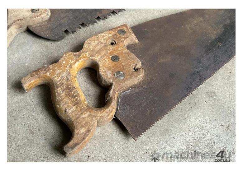 caption QTY X 3 ANTIQUE SAWS