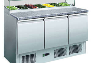 GNS1300E Three Door Salad Marble Prep Top