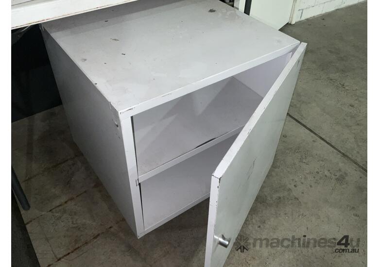 caption 3x Tables with Contents and Cabinet