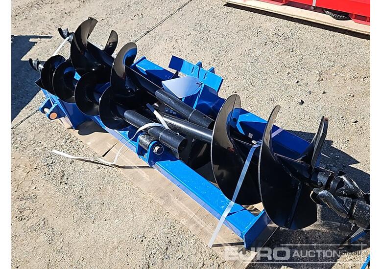 caption Unused Captok Hydraulic Auger Drive & 3 Augers to suit Skidsteer Loader