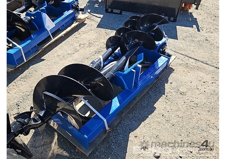 caption Unused Captok Hydraulic Auger Drive & 3 Augers to suit Skidsteer Loader