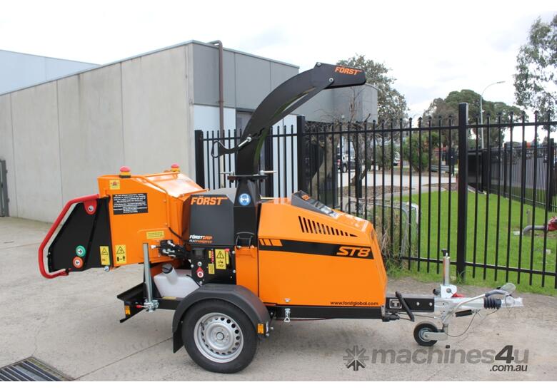 caption Used Forst ST8D - Trailer Mounted 8-inch Wood Chipper | Started Work: 06-Mar-25