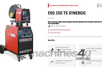 1 only -   Cebora EVO 350TS Heavy Duty 400Amp Mig Welder