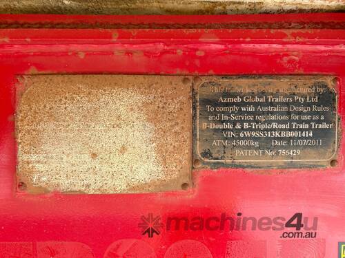 2011 Azmeb Global Trailers Road Train Tri Axle Side Tipper