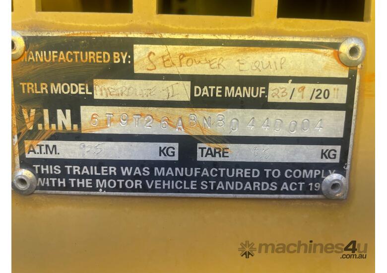 2011 SE Power Equipment Metrolite Single Axle Lighting Tower Trailer