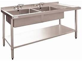 Stainless Steel Double Bowl Sink RH Drainer DN757  - picture0' - Click to enlarge