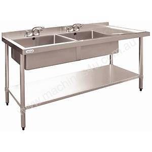 Stainless Steel Double Bowl Sink RH Drainer DN757 