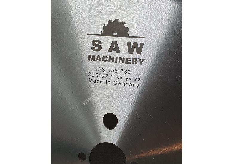caption GERMAN CARBIDE-TIPPED SAW BLADES - NEGATIVE RAKE - SUITABLE FOR ALL DROP MITRE SAWS
