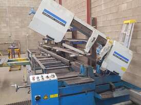 Parkanson Bandsaw with free roller conveyor and roller stands - picture0' - Click to enlarge