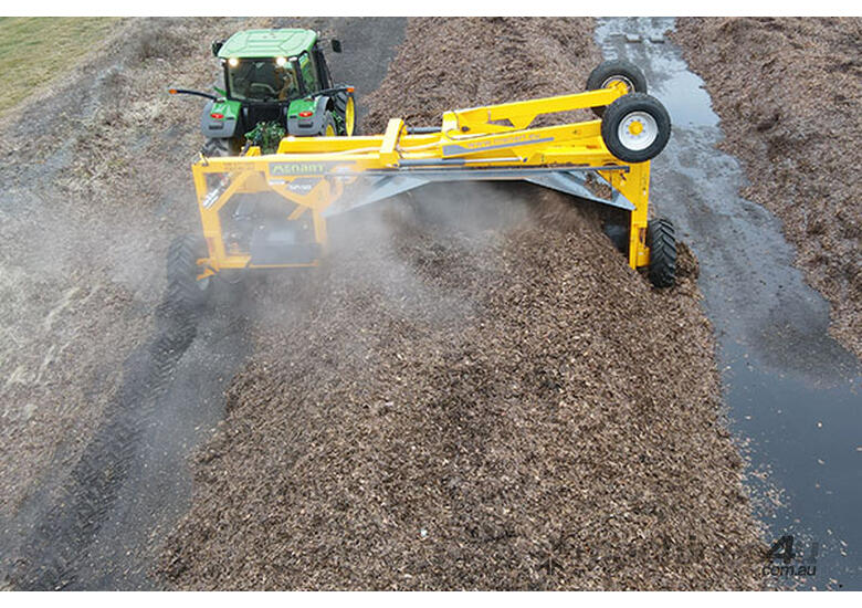 caption MECBIO - MENART SP-Series Tow-Behind Windrow Turner