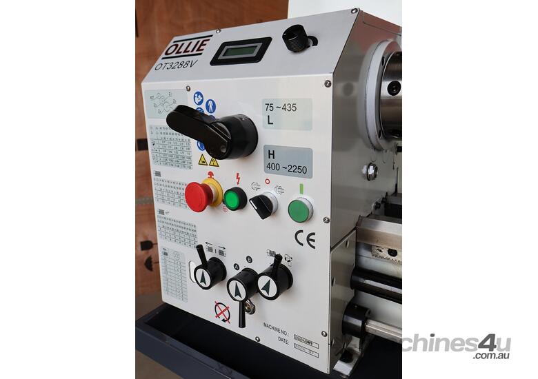 caption OT3288V Metal Lathe - 320 x 880, 38mm spindle bore, Taiwanese Delta inverter, NSK spindle bearings