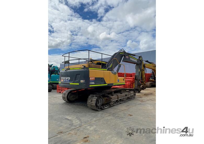 caption 2017 VOLVO EC300DL Excavator with Buckets & Quick Hitch