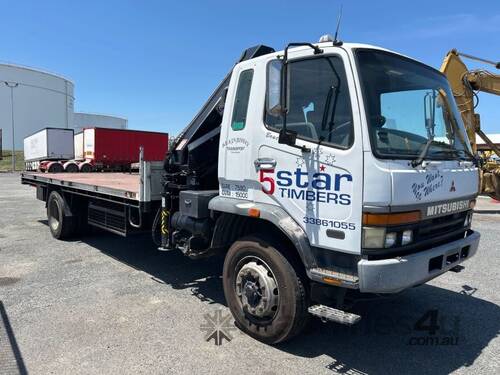 1996 Mitsubishi FM600 Flatbed Crane Truck